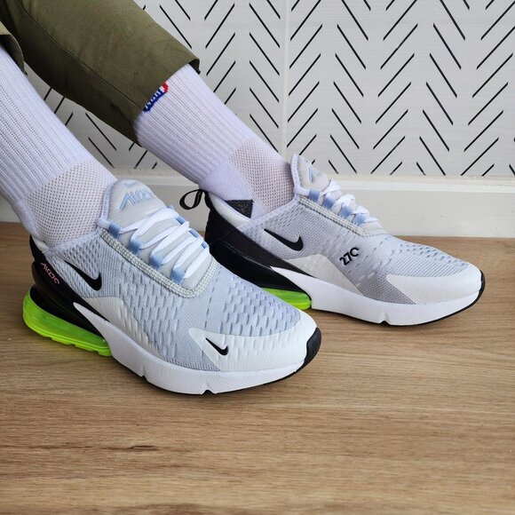🤩Nike Air Max 270 Women Shoes Sz 7.5 White Green Comfy Soft Sneakers FJ0734-043 - Picture 2 of 12